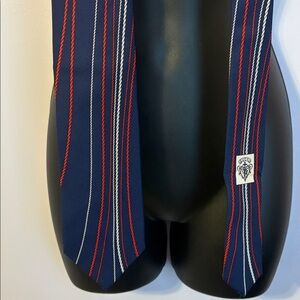 Gucci Navy Blue With Red White Rope Reef Knot Design Silk Necktie Tie